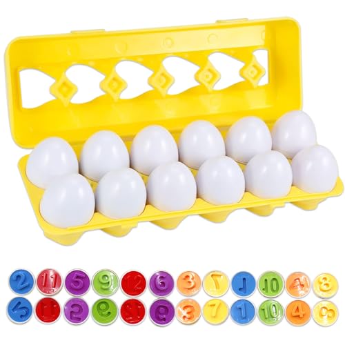 12pcs Jouets D'oeufs Correspondant Puzzle Montessori Oeufs Éducatifs Géométrique Jouets,