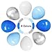 Hiquaty Blue and Silver Balloons,50pcs Light Blue Balloons,12 Inch Blue and White Balloons for Birthday Baby Shower Wedding Party Decorations