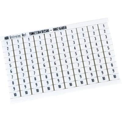 TE CONNECTIVITY/AMP 023304125 RC610 Marker VERT 10 X 1-10, Entrelec Terminal Block Markers pre-Printed