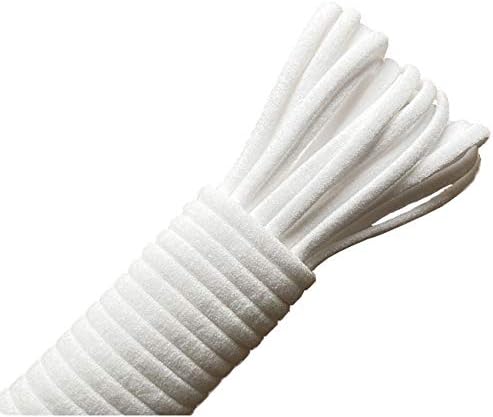 Round Elastic Cord for Mask,1/8 Inch Elastic Bands for Sewing Elastic String for Masks Ear Rope White Earloop Cord DIY Crafts, 10Yards