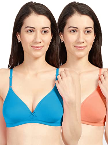 Image of SONARI Omania Womens Non-Padded Cotton Polyester Bras - Solid, Non-Wired, Medium Coverage, Hand Washable (Pack of 2)