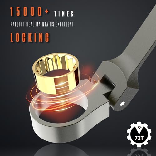 image for SUZUME 12-Piece (8mm-19mm) Flex Head Ratcheting Wrench Set with 72 Tee