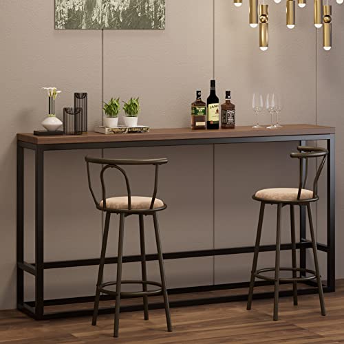 Oiiokuku Bar Stools Set Of 2,Kitchen Breakfast Stools With Upholstered, 38 Inch Metal Bar Chairs,Adjustable Swivel Round Counter Stools For Kitchen Counter, Pub, Bistro, Coffee Shops, Restaurant,Black #TOP2