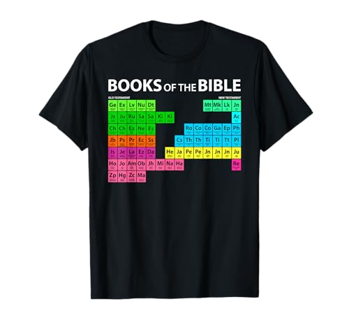 Books of Bible Periodic Table Seminary Pastor Appreciation T-Shirt