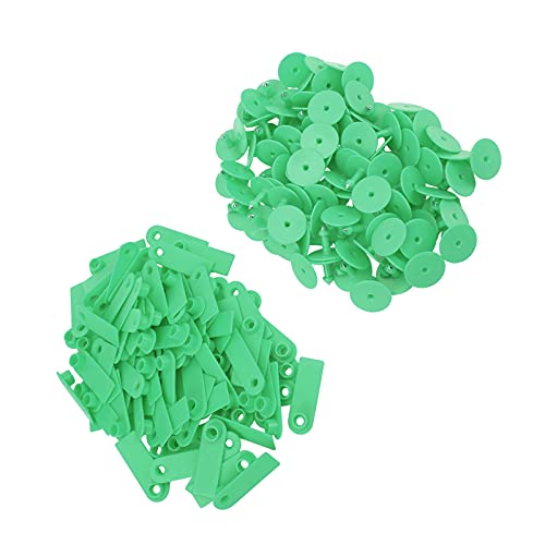 Beufee 100PCS Cattle Ear Tags, TPU Cow Ear Tags Farm Goat Ear Tags Livestock Blank Ear Tags Farm Accessories for Identification Cattle,Sheep Goat, Pig(Green)