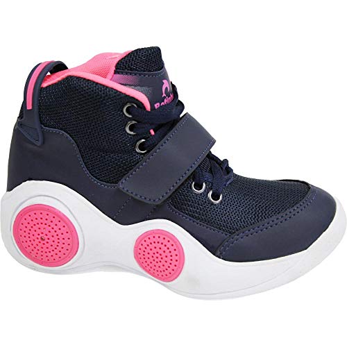 Tenis Musical Infantil Botinho Toca Musica Por Bluetooth - Marinho com Rosa - 30