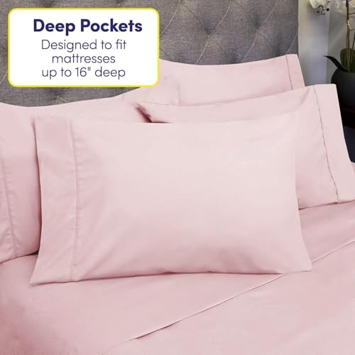 Bettlaken für Doppelbett, 4-teilig, 1500 Supreme Collection, fein gebürstete Mikrofaser, Tiefe Taschen, Doppelbettgröße… – Ansicht 5