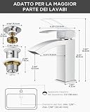FORIOUS Rubinetto Lavabo Cromo, Miscelatore a Cascata Monocomando - 3