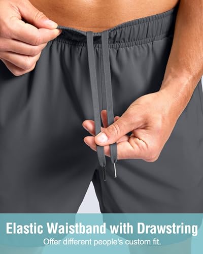 Image of G Gradual Men's Athletic Running Shorts with Zipper Pockets Quick Dry 7 inch / 5 inch / 9 inch Workout Gym Shorts for Basketball Hiking