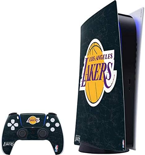 Skinit Decal Gaming Skin Compatible with PS5 Digital Edition Bundle - Officially Licensed NBA Los Angeles Lakers Black Primary Logo Design