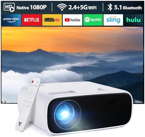 Mini Proiettore [App Integrata & 2026 Upgraded] Proiettore Portatile 4K 1080P Con 5G WiFi 6 E BT 5.4 Supporta Rotativo 180° Correzione Trapezoidale Automatica Applicabile TV Stick/USB/HDMI,Rosso
