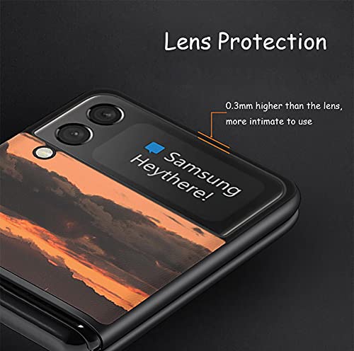 Yatchen Linda capa para Samsung Galaxy Z Flip 3, moderna linda estampa de pôr do sol de montanha de