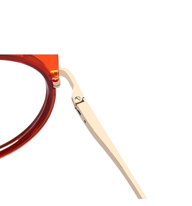 Lunettes de Lecture Rondes Anti-Fatigue, Anti-lumière Bleue, Verres Plats incassables, Miroir(C2,1.50)