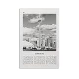LZTEN Toronto Print Black And White Skyline, Toronto Wall 
