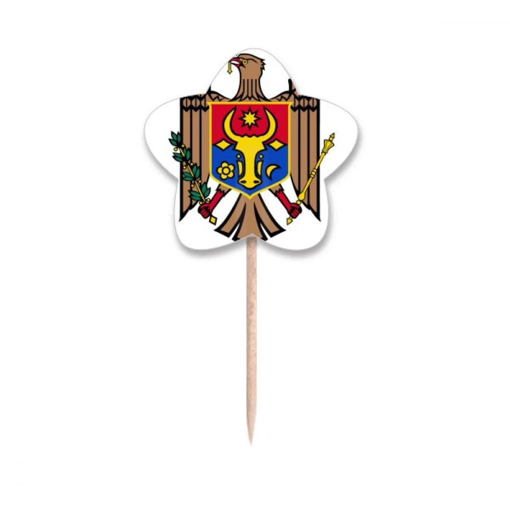 Drapeaux cure-dents Moldavie et UE pique cupcake pour buffet de fête