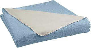 Amazon Basics Fleece Blanket 220x240 cm, Grey/Cream