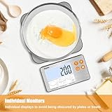 Separate Digital Kitchen Scale, [15kg/1g] Diyife Rechargeable Magnetic Weighing Scales Kitchen, 4 High Precision Sensors Food Scale with Stainless Steel Platform, Tare, Fit for Baking, Coffee, Cooking - Image 2