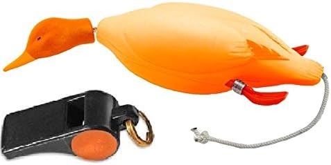 Dokken Orange Duck Large Dog Training Dummy and Pro Dog Training Whistle for Shed Hunting Dogs (Black) ODL-111/W100B