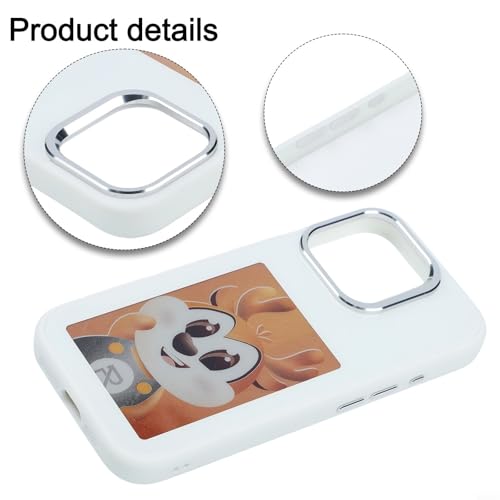 Coque de téléphone personnalisable avec écran NFC pour iPhone 16 Pro Max gris