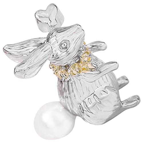Cols épingle femme lapin perle broche en métal pour customiser un vêtement chic
