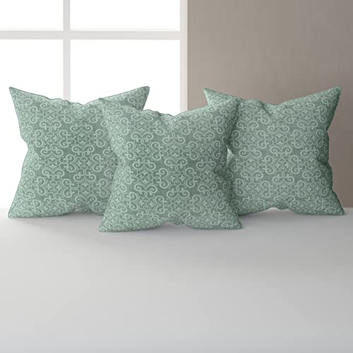 Image of Swayam 210TC Diwan Set Pure Cotton 6 Pcs | Deewan Ethnic Motif Printed Bedsheet Set for Living Room Hall (1-Bed Sheet 60x90 Inch | 2-Bolster Cover 30x30 Inch | 3 Cushion Cover 16x16 Inch) - Green