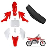 Fancemot ABS Plastics Kit with High Elasticity Tall Seat, Pit Dirt Bike Plastic Fender, Thicker Plastics Compatible with Honda XR50R CRF50F XR50 CRF50 SDG SSR 50cc-110cc Pit Dirt Bike