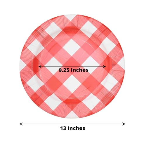 Efavormart 10 Pack Platos Cargadores Rojo y Blanco 13" miniatura 3