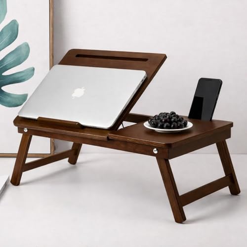 Dream Arts Shoppee Laptop Table Adjustable Foldable with one Drawer (Brown)