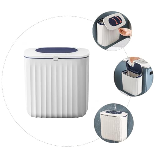 Caneca de basura colgante de cocina con tapa 8L azul miniatura 6