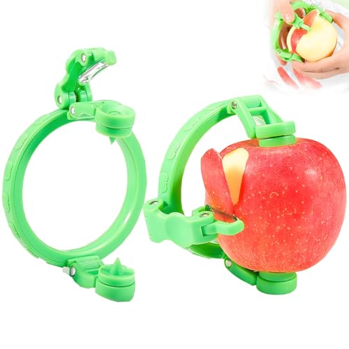 2Pcs Handheld Rotary Apple Peeler – 2025 New Fun Fruit Peeler for Pears Peaches | Manual Peeling Tool,Stainless Steel Blade | Foldable & Adjustable Slicer Gadget for Kitchen