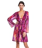 Kiniki Amalfi Purple Tan Through Sonnendurchlässiger Knielanger Strandkaftan