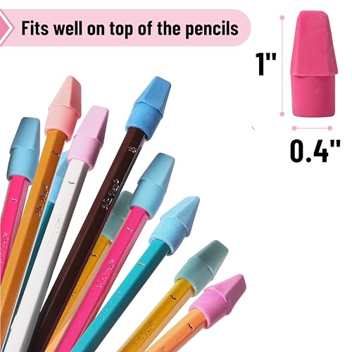 Image of Mr. Pen- Pencil Erasers Toppers, 120 Pack, Colorful, Latex Free, No Smudge | Mr Pen Erasers for Pencils