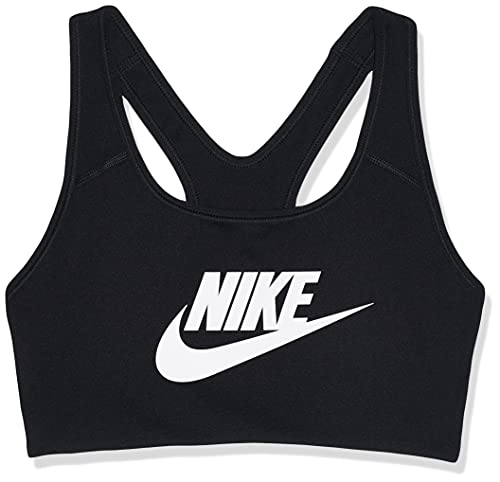 Nike Women's Swoosh Futura Sports Bra (M, Black)