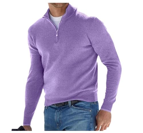 Mens Slim Fit Quarter Zip Knitted Pullover Sweaters Slim Fit Lightweight Mock Neck Pullover Business Casual Dress Sweater