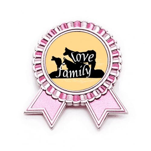 Broche animal hyène noire et rose cadeau original en métal M