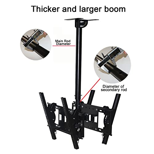 Support de plafond réglable pour téléviseurs inclinable pivotant - 5