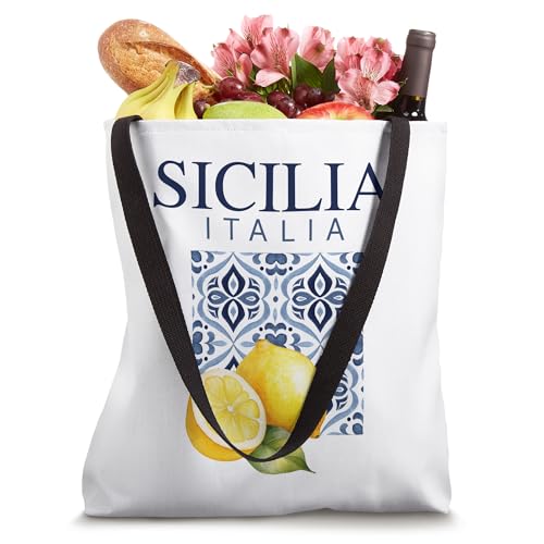 Bolso tipo tote con diseño de limón italiano de Sicilia, Italia miniatura 4