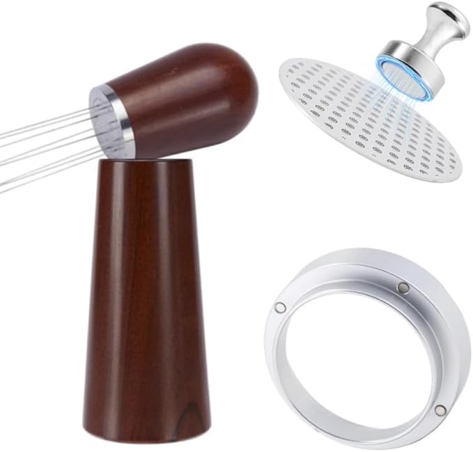 Image of WDT Tool Espresso Stirrer Distribution Tool for home Barista 8 Needles with Stand(rose wood)