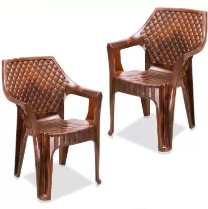 Luxury Indian Enterprises Chair Set of 2 Arm Rest | Bearing Capacity up to 200Kg Plastic Outdoor Chair(Set of 2, Pre-Assembled)