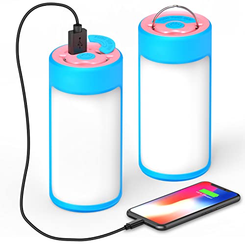 Led Camping Lantern, Ct Capetronix Rechargeable Camping Lights With 400Lm 5 Light Modes, Water-Resistant Battery Powered Led Lantern For Power Outage Camping Emergency Hurricane(2 Pack, Blue & Pink) #TOP7