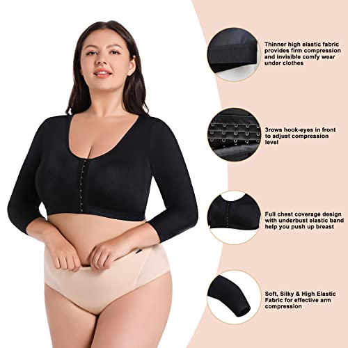 Plus Size Women's Arm Shaper Tops Arm Lift Slimmer Compression Sleeves Support Garment Post Surgical Corrector4