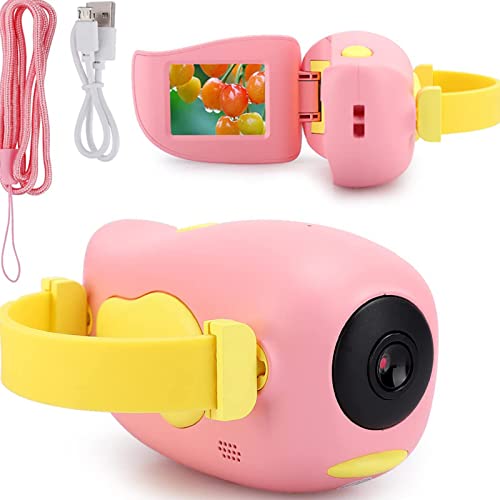 Niños Cámara Regalo Dibujos animados Digital Foto Mini SLR Deportes Video Juguete (Rosa)