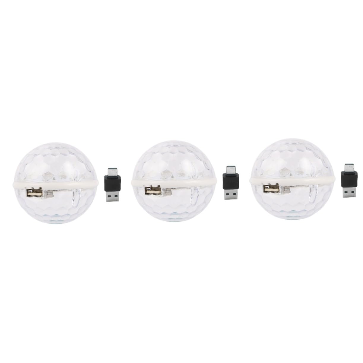 DOITOOL 3pcs Usb Powered Mini Disco Stage Light Led Sphere for Parties Dj Events Ktv Bars and Portable Design for Dynamic Atmosphere