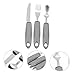 Hemoton 3 Sets Anti-Shake Tableware for The Elderly Utensils for Patients adapted Cutlery Dining Table Cover Travel Silverware Eating Accessory Stainless Steel Special