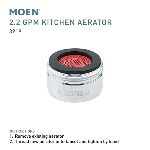 Moen 3919 2.2 Gpm Male Thread Kitchen Faucet Aerator, Chrome #TOP1