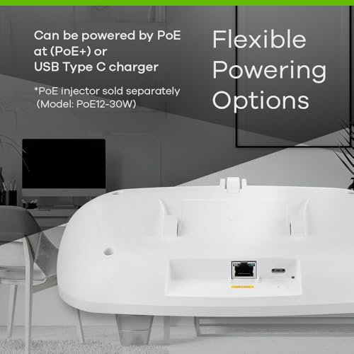 Image of Zyxel WiFi 7 Wireless Access Point BE6500 | PoE+ or USB C (not Included) | 2.5Gb Ethernet Port | Dual Radio | Nebula Cloud or Standalone | RF Filter, Radius Authentication | TAA Compliant | NWA110BE