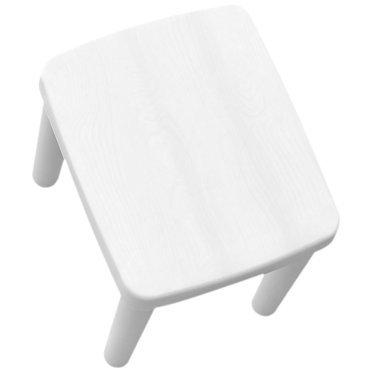 Milisten Sgabello Antiscivolo per Ragazzi, Sgabello da Bagno Bianco in Plastica, Struttura Triangolare Stabile, Design Cavo, per Wc e Casa
