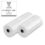 Vesta Precision Vacuum Seal Rolls | Clear and Embossed | 8” x 50’ and 11” x 50’ | 2 Pack | Great for