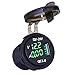 Cllena Waterproof QC 3.0 USB Charger Socket Power Outlet with Digital Voltmeter + Ammeter monitoring for Car Boat Marine Rv Motorcycle Mobiles(Green)