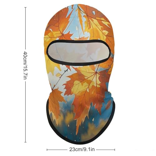 Balaclava para hombre y mujer, máscara para esquiar con diseño de hojas de otoño acuarela, cubreboca completo para ciclismo miniatura 2